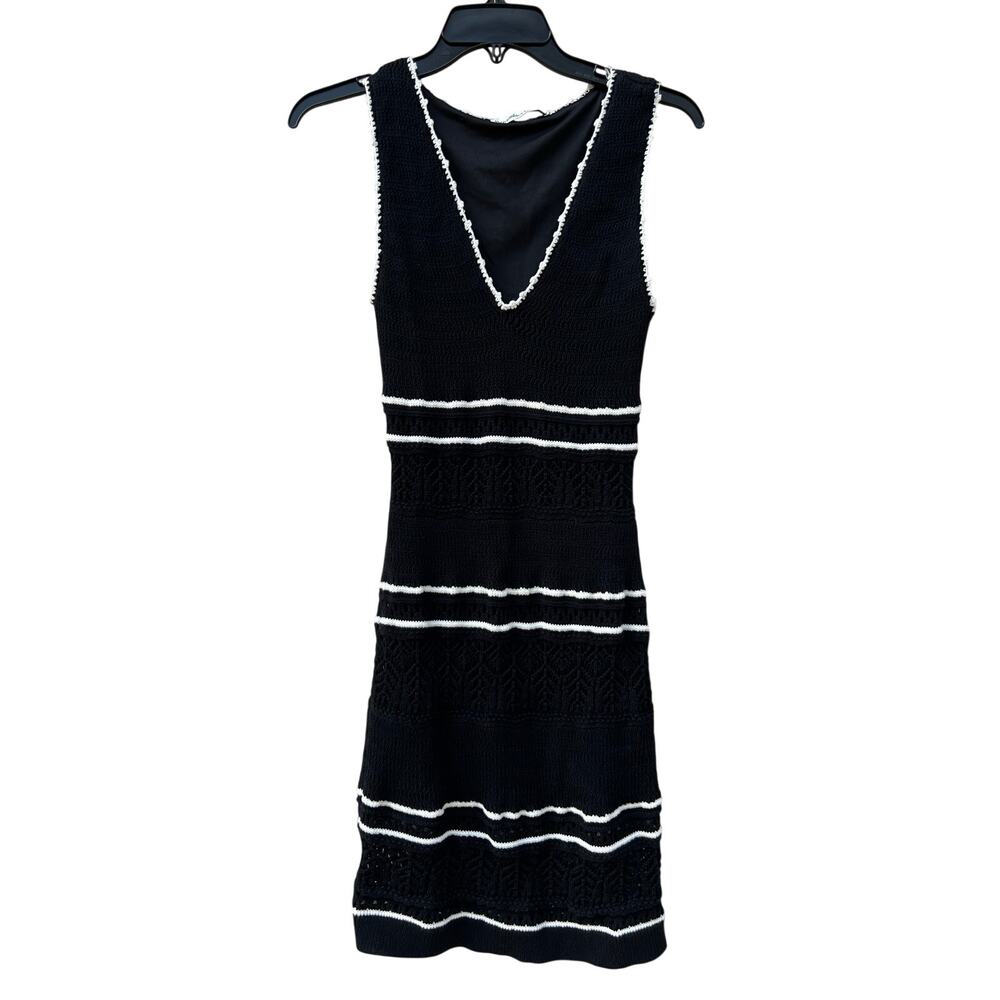 Abercrombie & Fitch Black White Crochet Mini Dress Sz XS Summer Vacation Resort